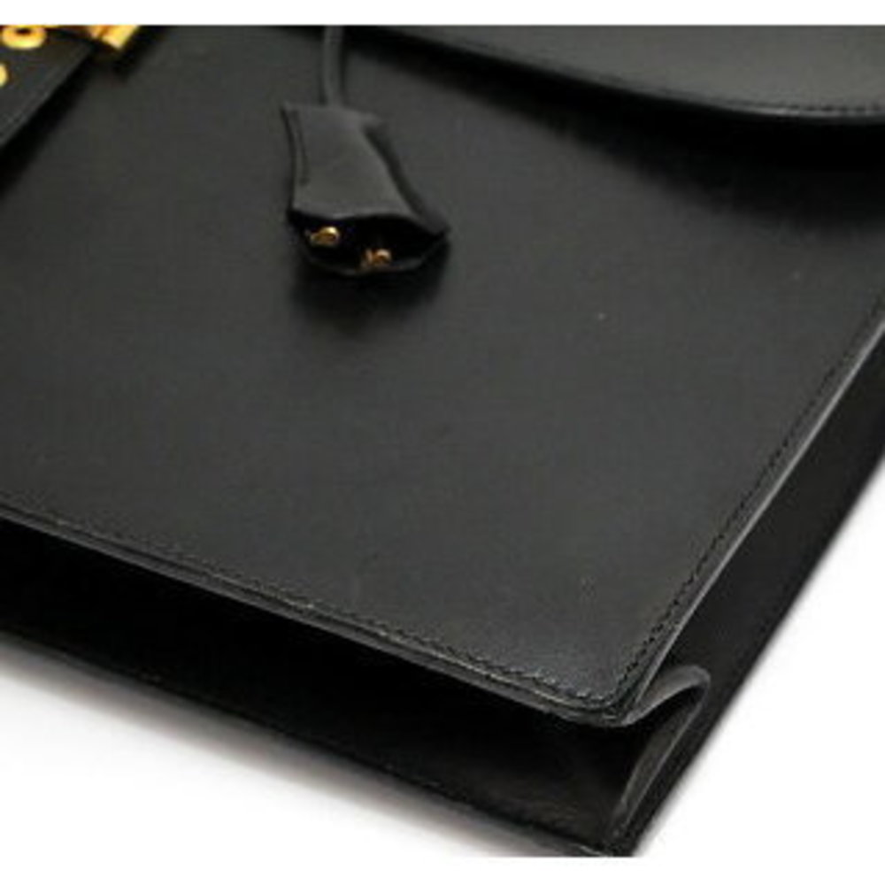 HERMES Sac Depeche Handbag Calf Black C Stamped - Picture 4 of 6